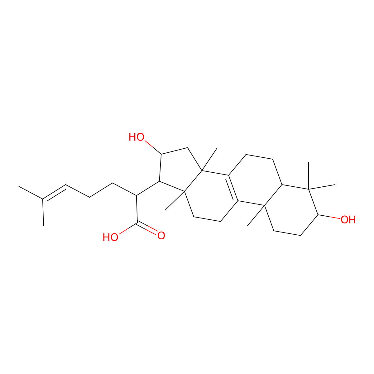 16alpha-Hydroxytrametenolic acid molecular structure, CAS 176390-68-4
