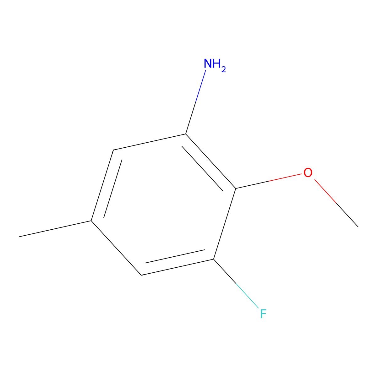 3-Fluoro-2-methoxy-5-methylaniline molecular structure, CAS 1764-81-4