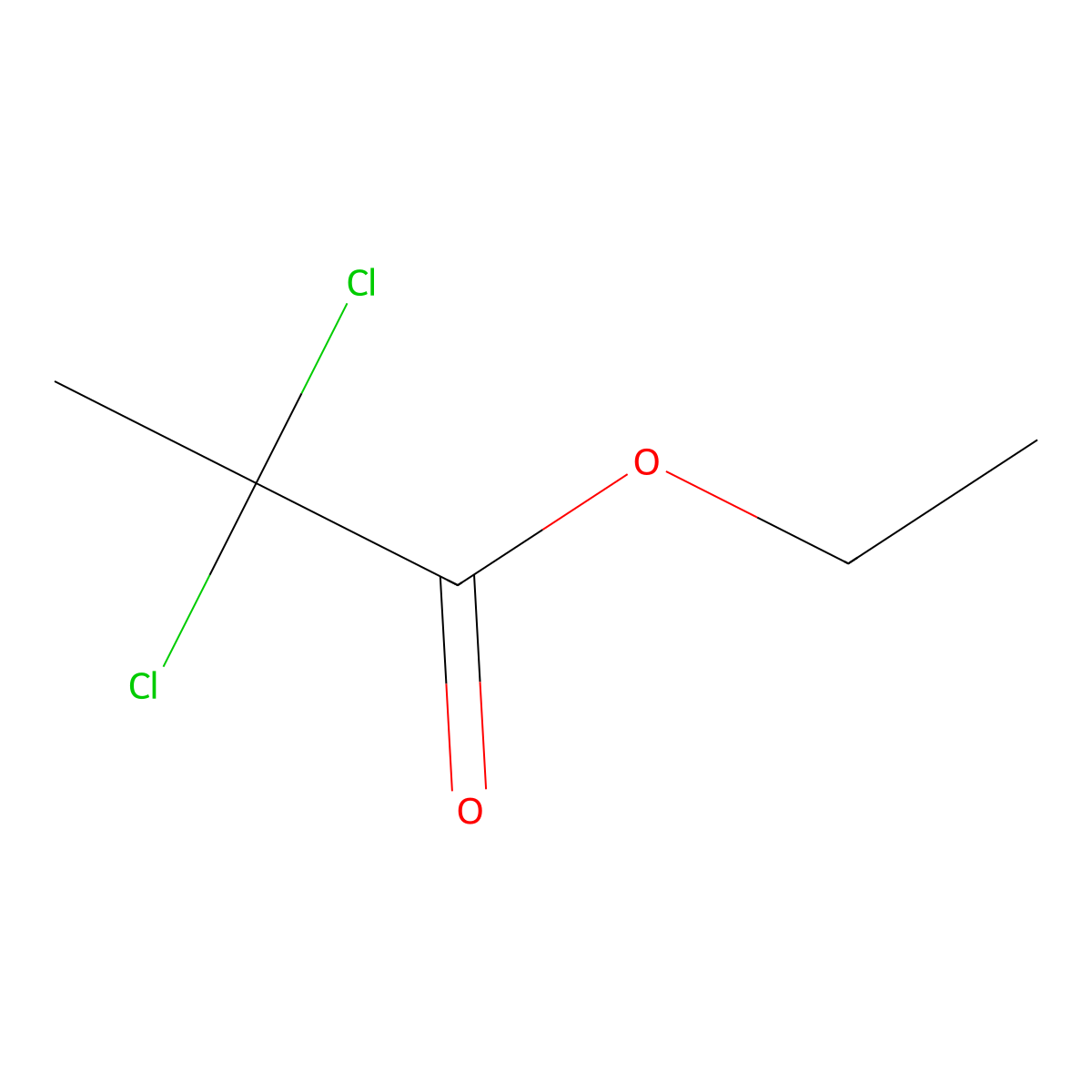 Propanoic acid, 2,2-dichloro-, ethyl ester molecular structure, CAS 17640-03-8