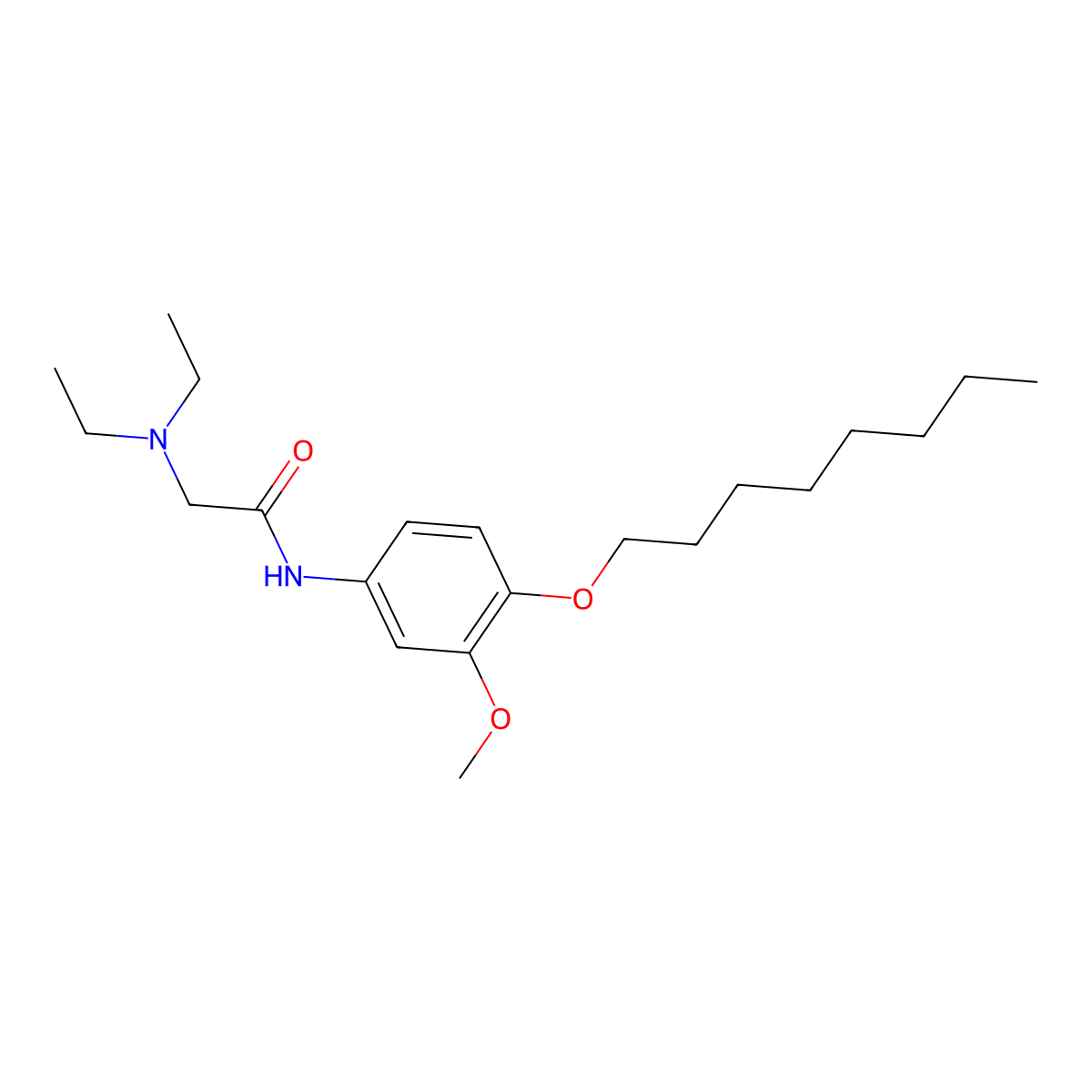 m-Acetanisidide, 2-(diethylamino)-4'-(octyloxy)- molecular structure, CAS 17640-90-3