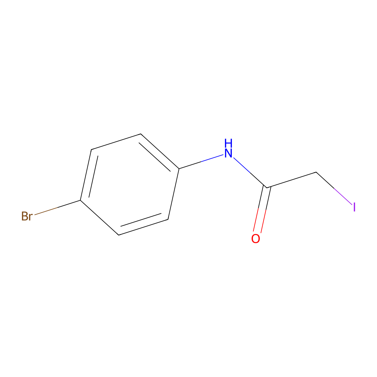 N-(4-Bromophenyl)-2-iodoacetamide molecular structure, CAS 17641-04-2
