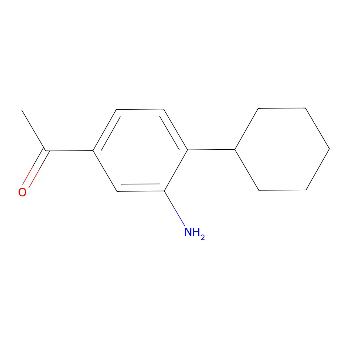 1-(3-Amino-4-cyclohexylphenyl)ethanone molecular structure, CAS 17641-82-6