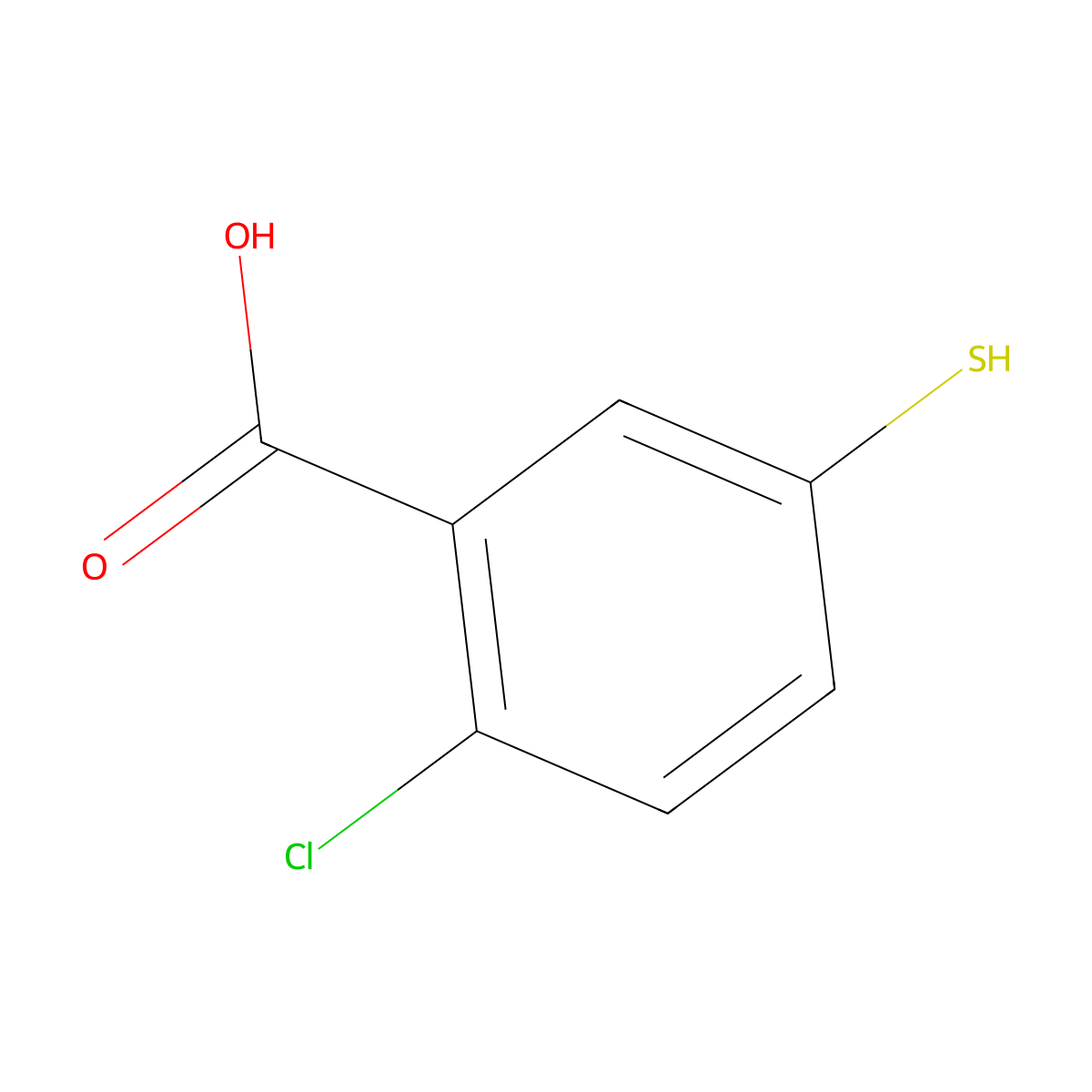 2-Chloro-5-sulfanylbenzoic acid molecular structure, CAS 17642-17-0