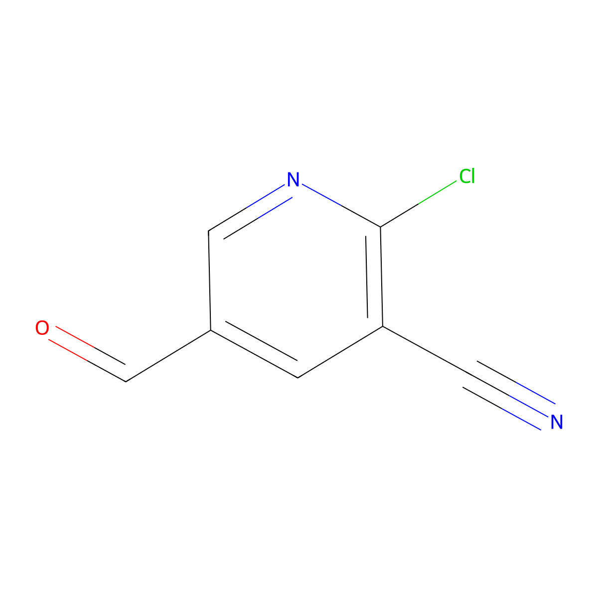 2-Chloro-5-formylnicotinonitrile molecular structure, CAS 176433-46-8