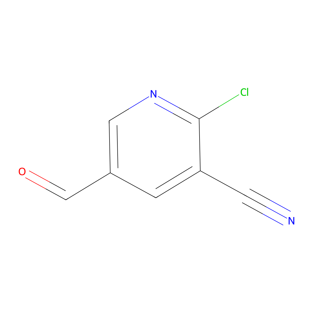 2-Chloro-5-formylnicotinonitrile molecular structure, CAS 176433-46-8