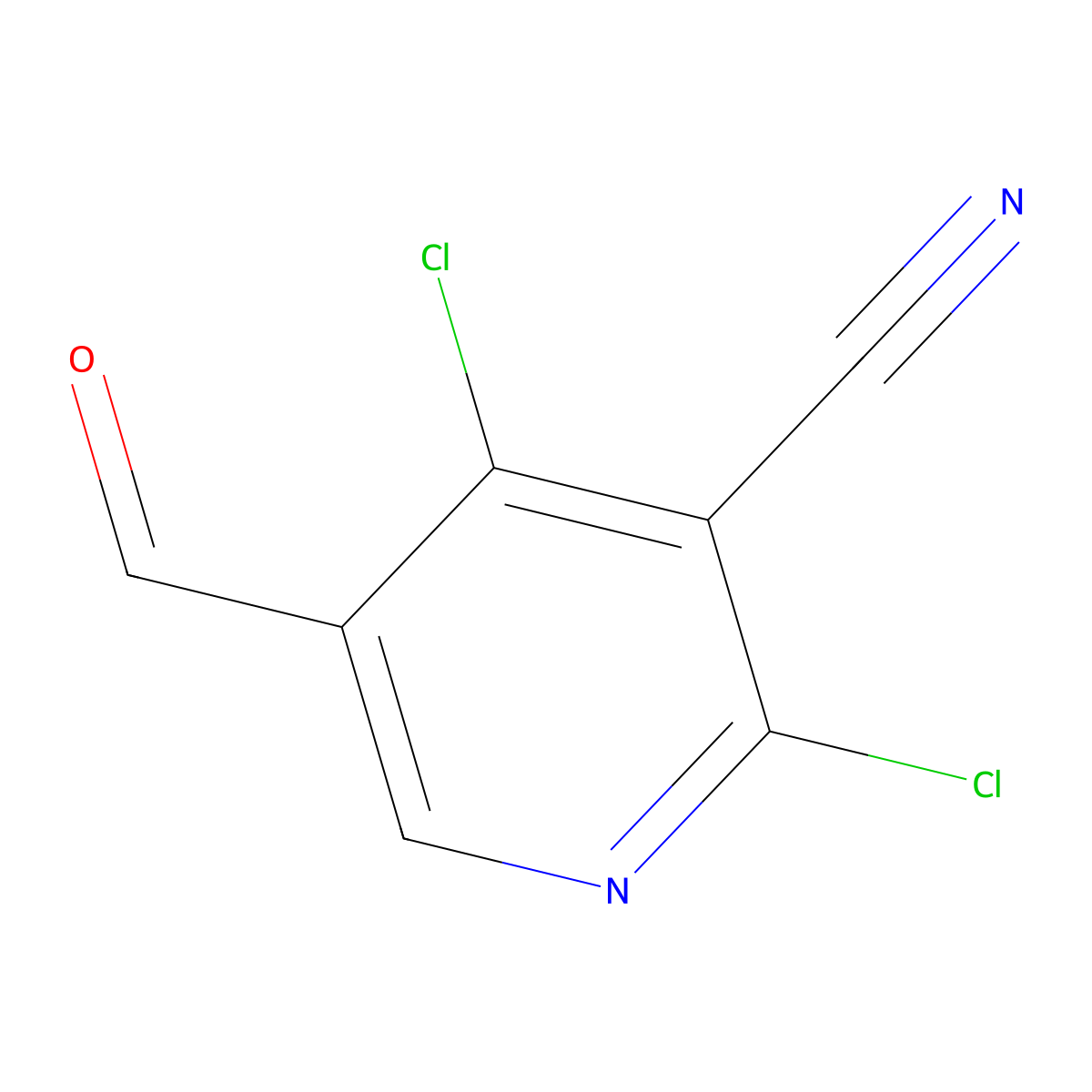 2,4-Dichloro-5-formyl-nicotinonitrile molecular structure, CAS 176433-56-0