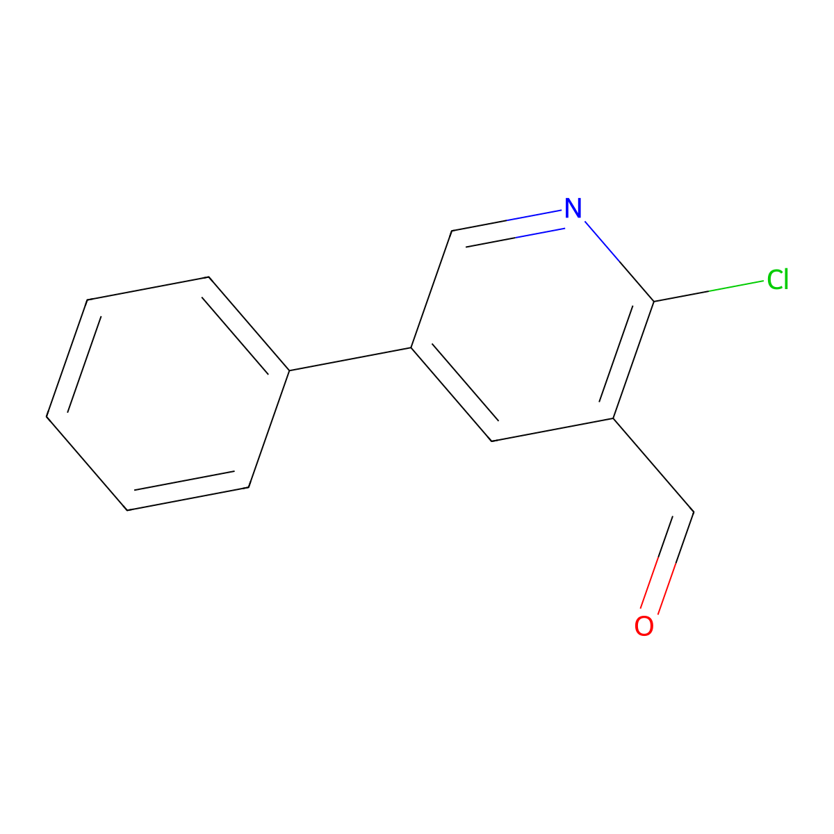 2-Chloro-5-phenylpyridine-3-carboxaldehyde molecular structure, CAS 176433-57-1