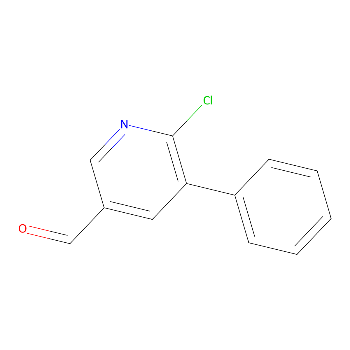 6-Chloro-5-phenyl-3-pyridinecarboxaldehyde molecular structure, CAS 176433-58-2