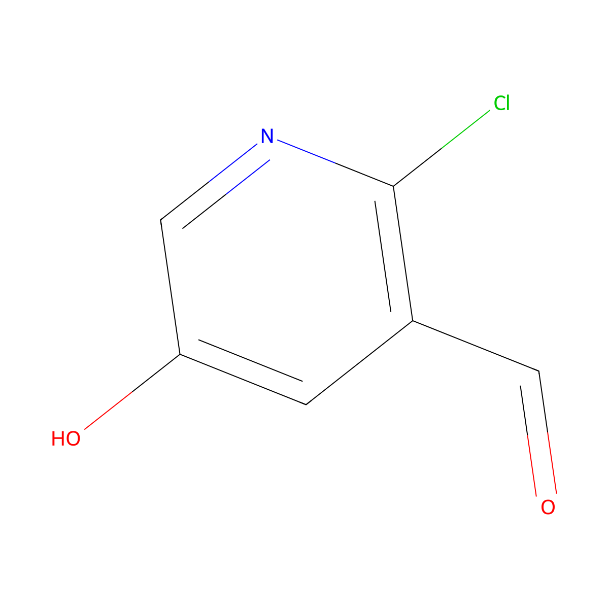 2-Chloro-5-hydroxynicotinaldehyde molecular structure, CAS 176433-62-8