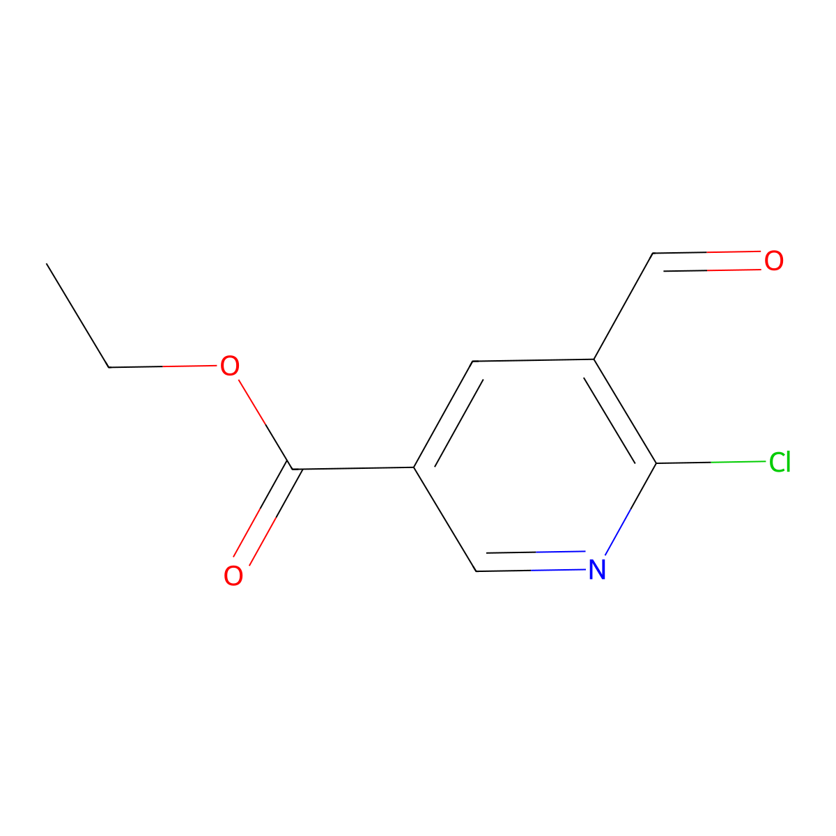 Ethyl 6-chloro-5-formyl-3-pyridinecarboxylate molecular structure, CAS 176433-66-2