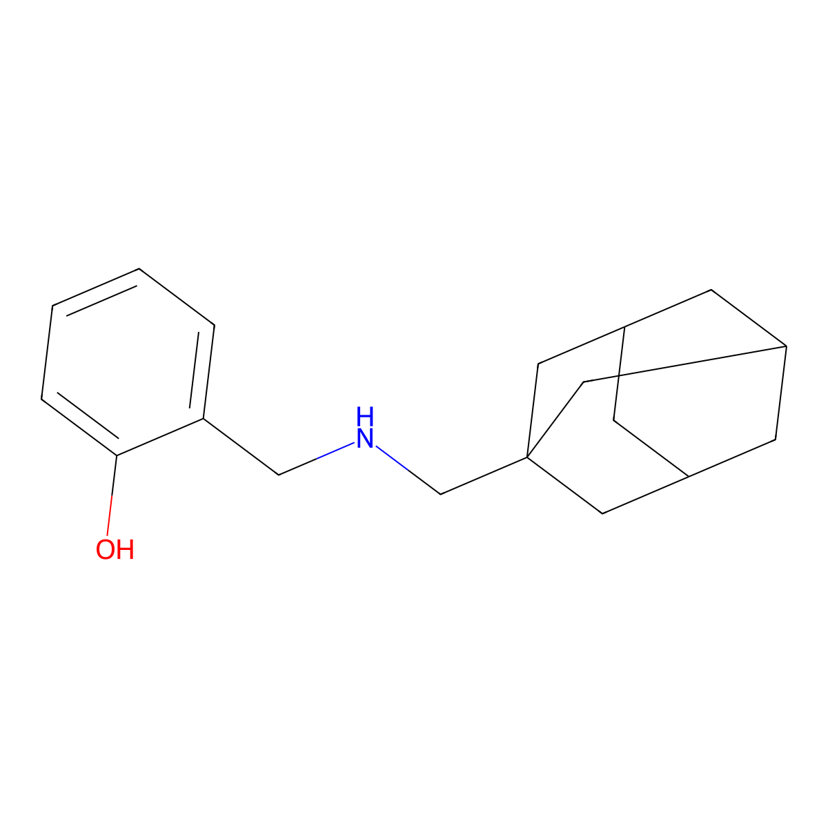 2-[(1-Adamantylmethylamino)methyl]phenol molecular structure, CAS 176434-17-6