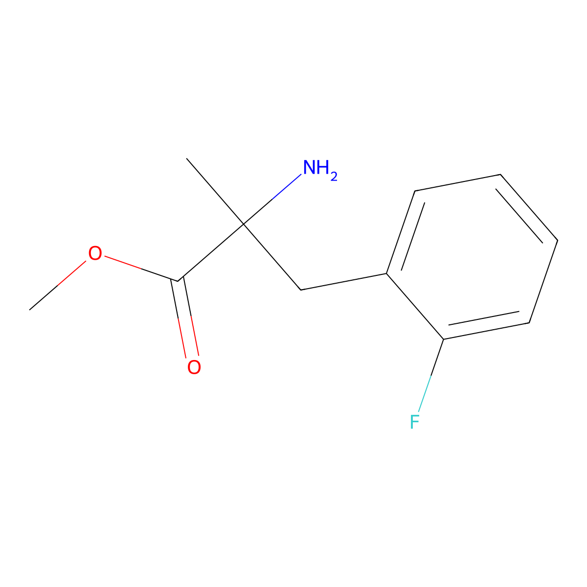 Methyl 2-amino-3-(2-fluorophenyl)-2-methylpropanoate molecular structure, CAS 176435-81-7