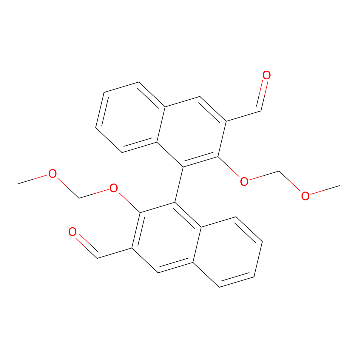 (1S)-2,2'-Bis(methoxymethoxy)-[1,1'-binaphthalene]-3,3'-dicarboxaldehyde molecular structure, CAS 176437-91-5