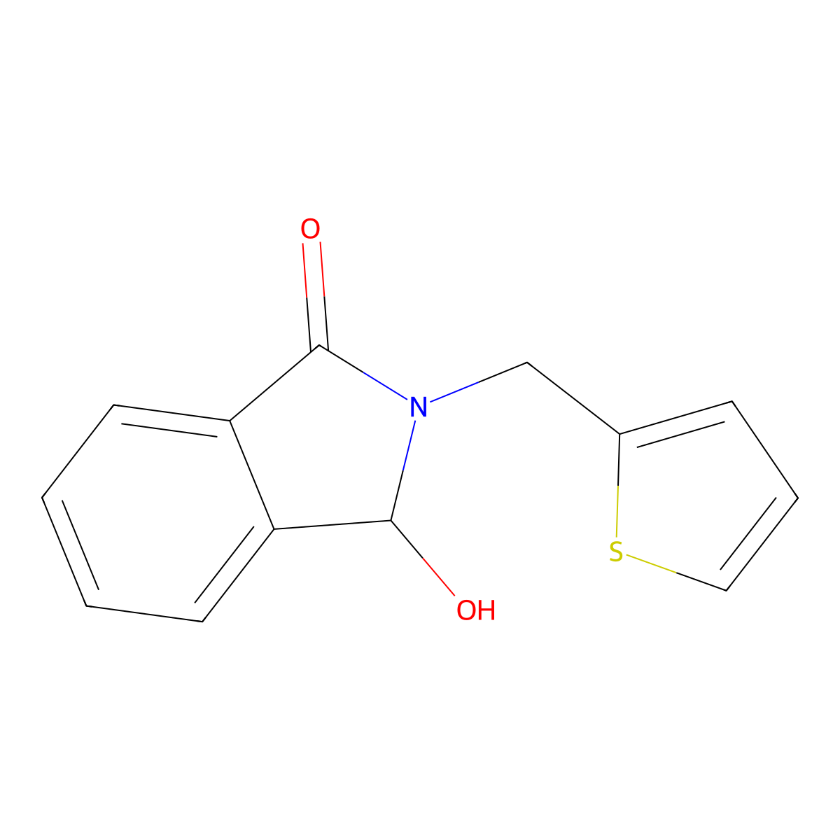 3-Hydroxy-2-(2-thienylmethyl)-1-isoindolinone molecular structure, CAS 176441-95-5