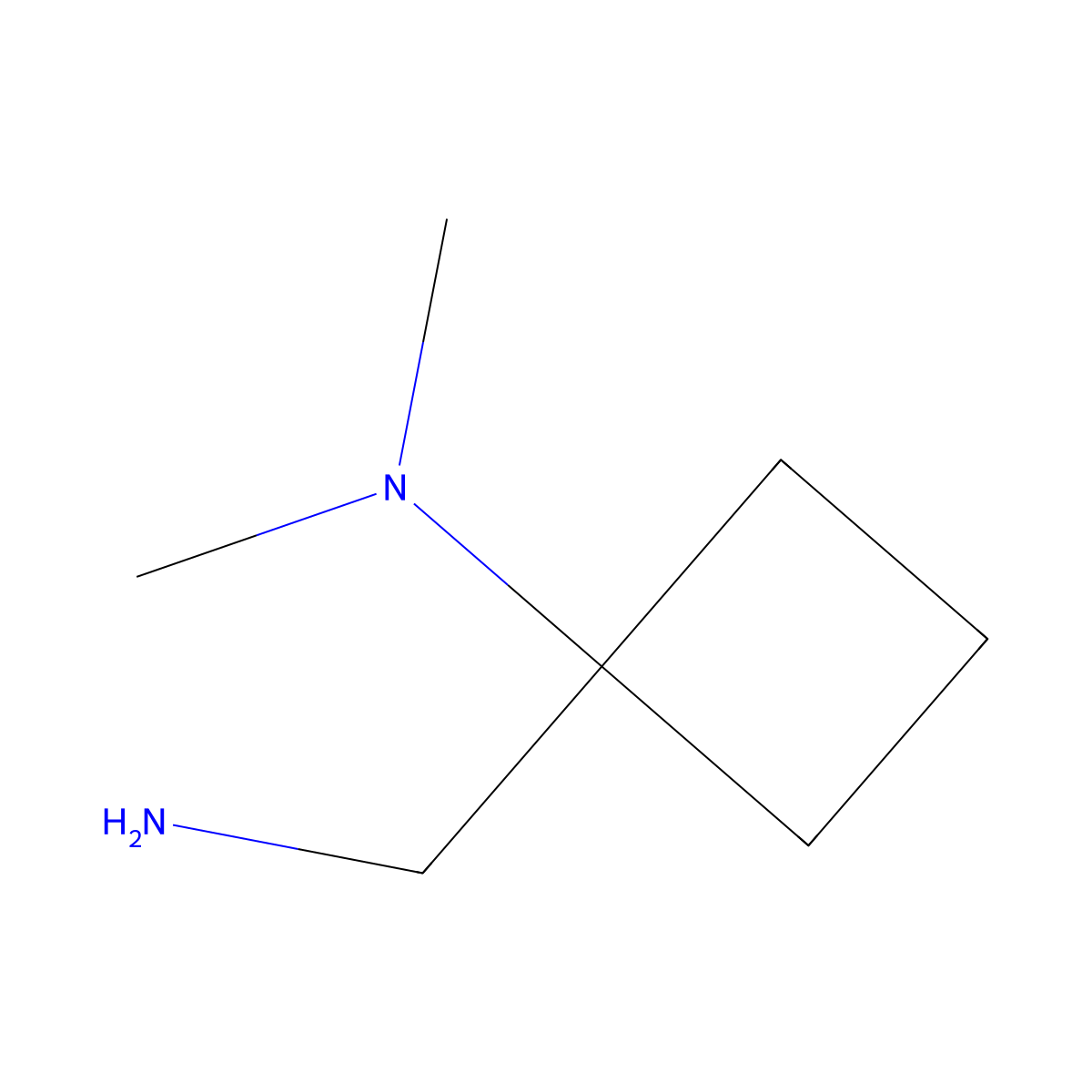 1-(aminomethyl)-N,N-dimethylcyclobutan-1-amine molecular structure, CAS 176445-78-6