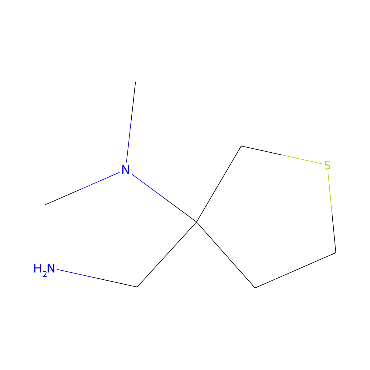 3-(aminomethyl)-N,N-dimethylthiolan-3-amine molecular structure, CAS 176445-79-7