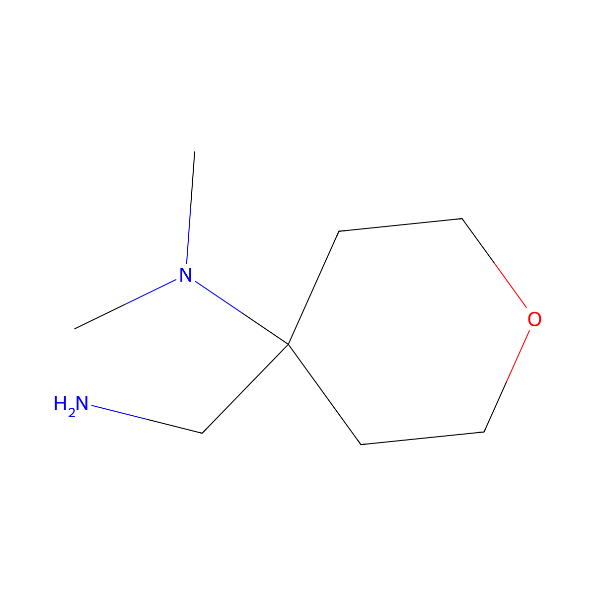 4-(aminomethyl)-N,N-dimethyloxan-4-amine molecular structure, CAS 176445-80-0
