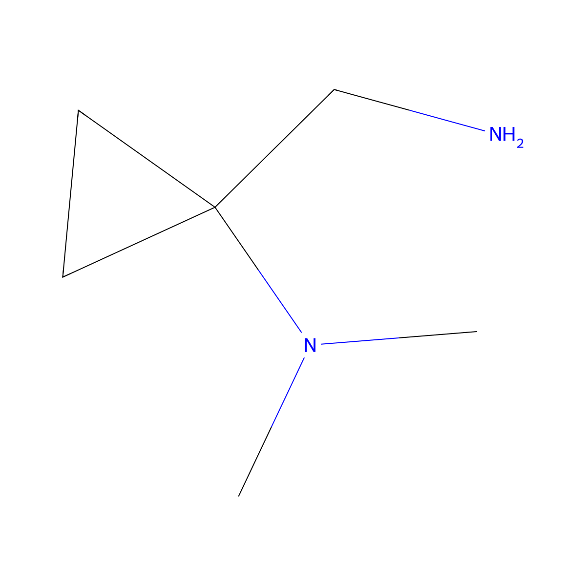 1-(aminomethyl)-N,N-dimethylcyclopropan-1-amine molecular structure, CAS 176445-82-2