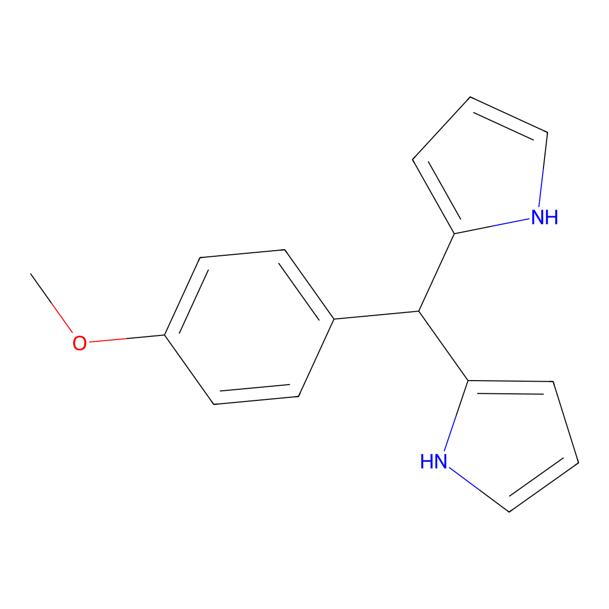 1H-Pyrrole, 2,2'-[(4-methoxyphenyl)methylene]bis- molecular structure, CAS 176446-62-1