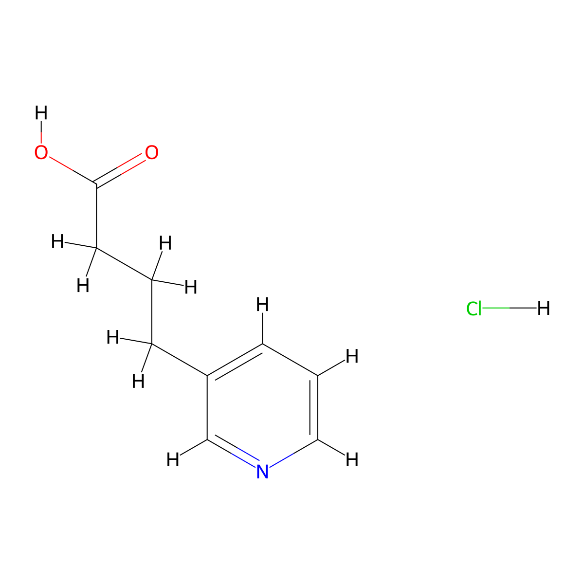 4-(Pyridin-3-yl)butanoic acid hydrochloride molecular structure, CAS 176446-91-6