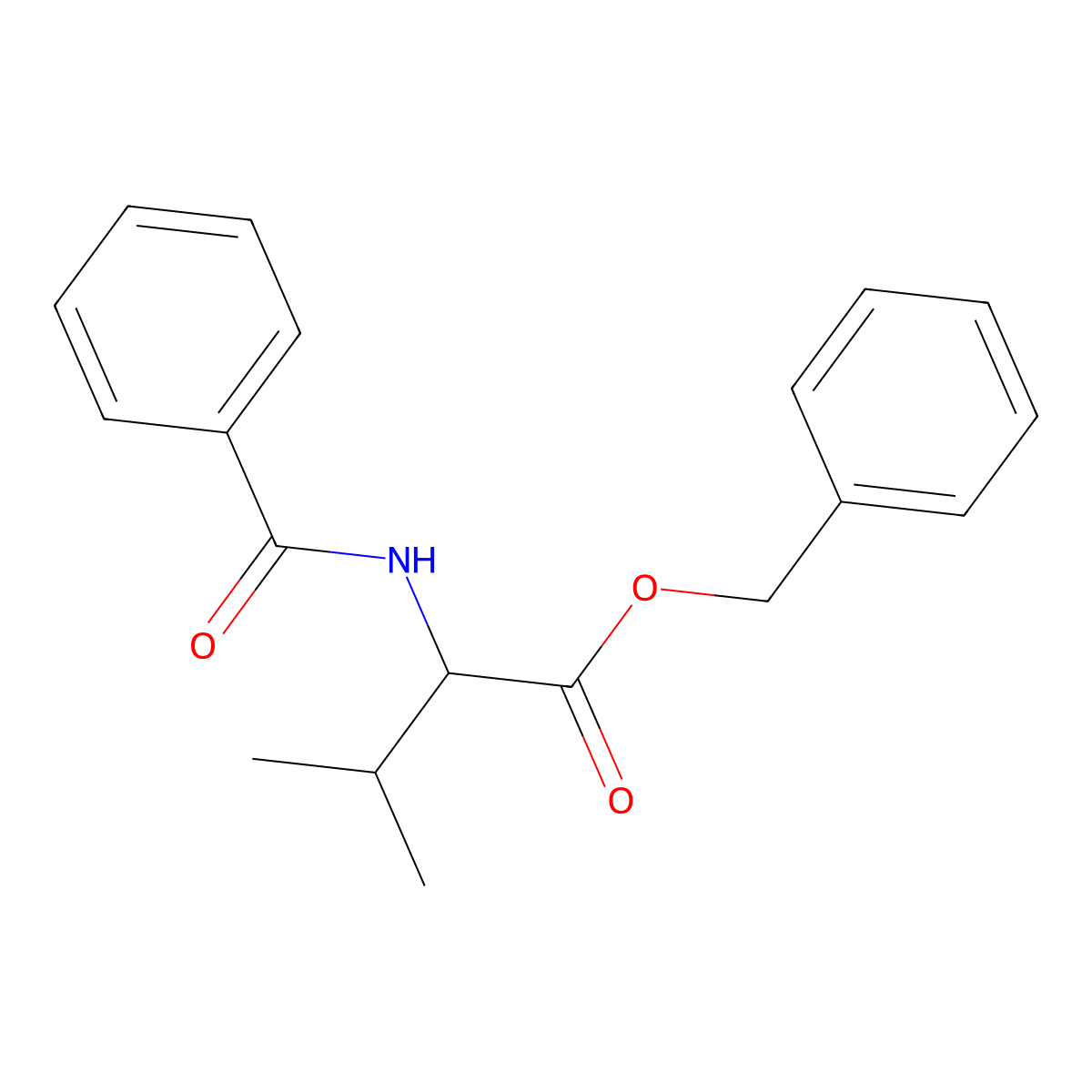 Benzyl 2-benzamido-3-methylbutanoate molecular structure, CAS 17645-52-2