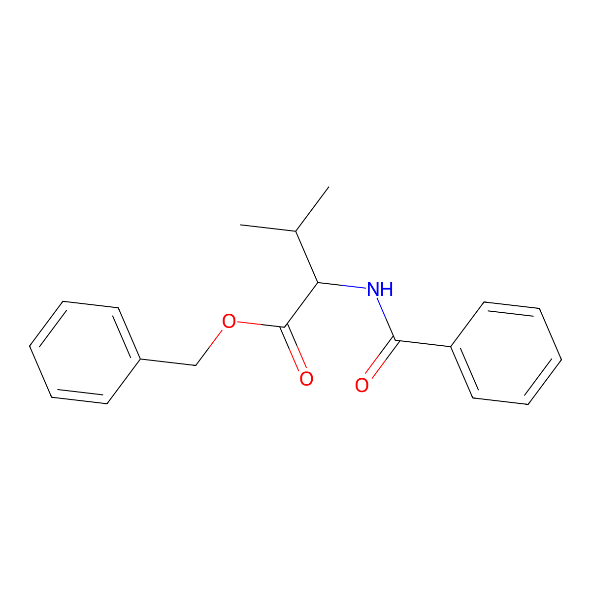 Benzyl 2-benzamido-3-methylbutanoate molecular structure, CAS 17645-52-2