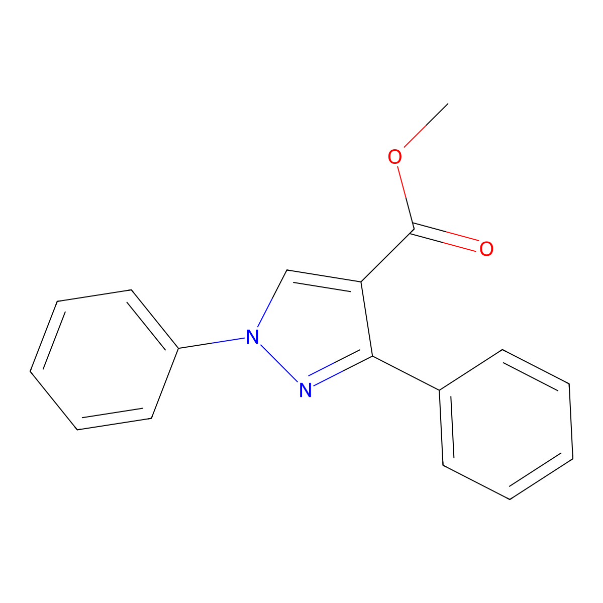 methyl 1,3-diphenyl-1H-pyrazole-4-carboxylate molecular structure, CAS 17647-23-3