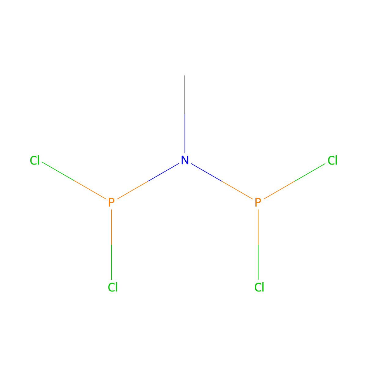 Bis(dichlorophosphino)methylamine molecular structure, CAS 17648-16-7