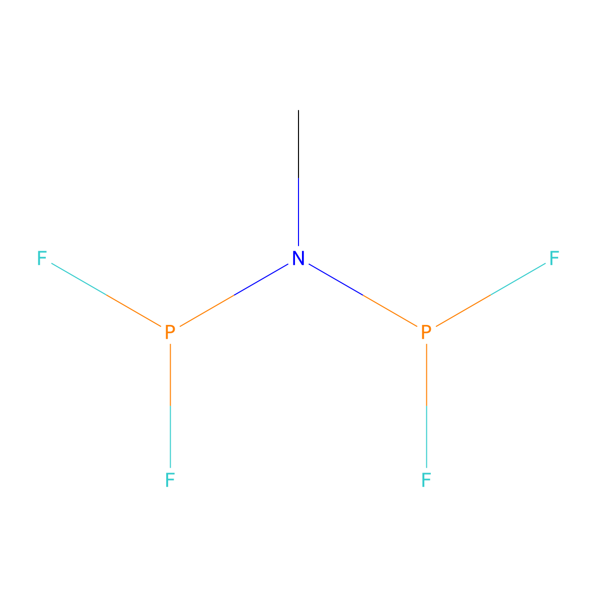 Bis(difluorophosphino)methylamine molecular structure, CAS 17648-18-9