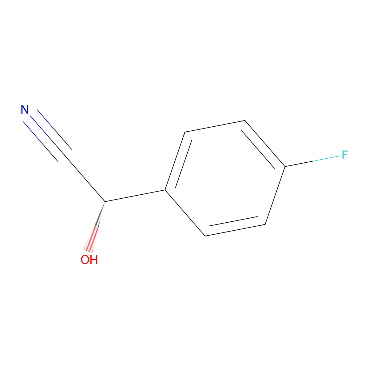 (2S)-2-(4-Fluorophenyl)-2-hydroxyacetonitrile molecular structure, CAS 176485-58-8