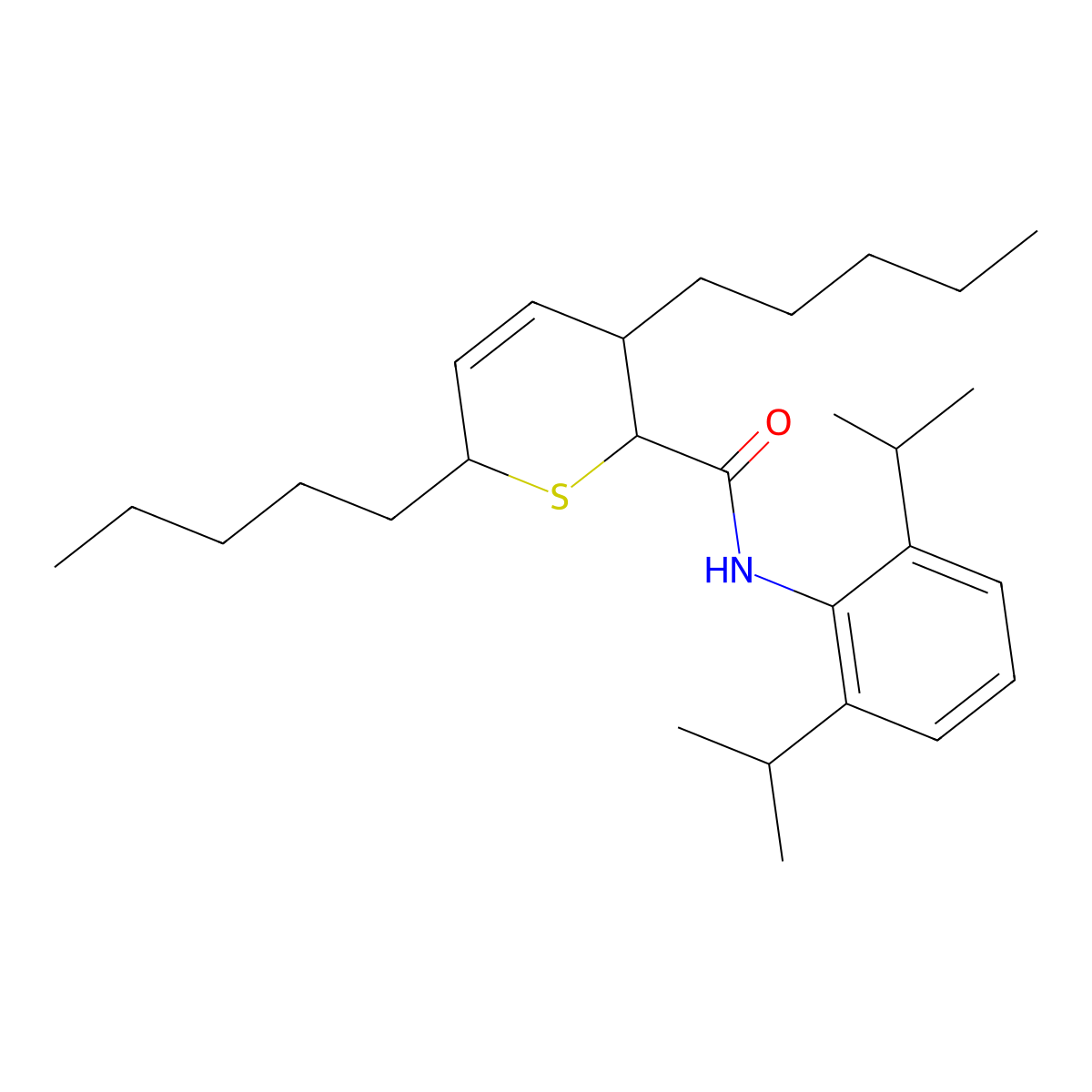 N-(2,6-Diisopropylphenyl)-3,6-dipentyl-3,6-dihydro-2H-thiopyran-2-carboxamide molecular structure, CAS 176495-69-5