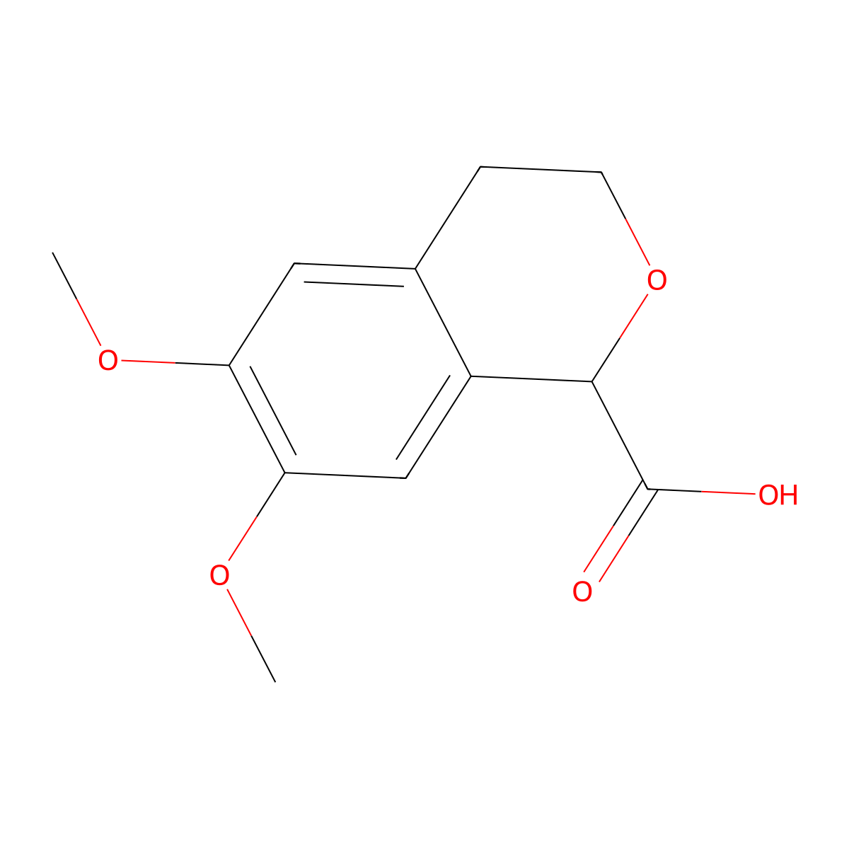 6,7-dimethoxy-3,4-dihydro-1H-isochromene-1-carboxylic acid molecular structure, CAS 176495-92-4