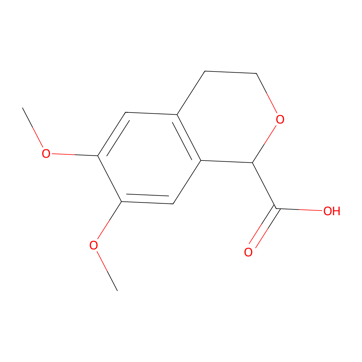 6,7-dimethoxy-3,4-dihydro-1H-isochromene-1-carboxylic acid molecular structure, CAS 176495-92-4