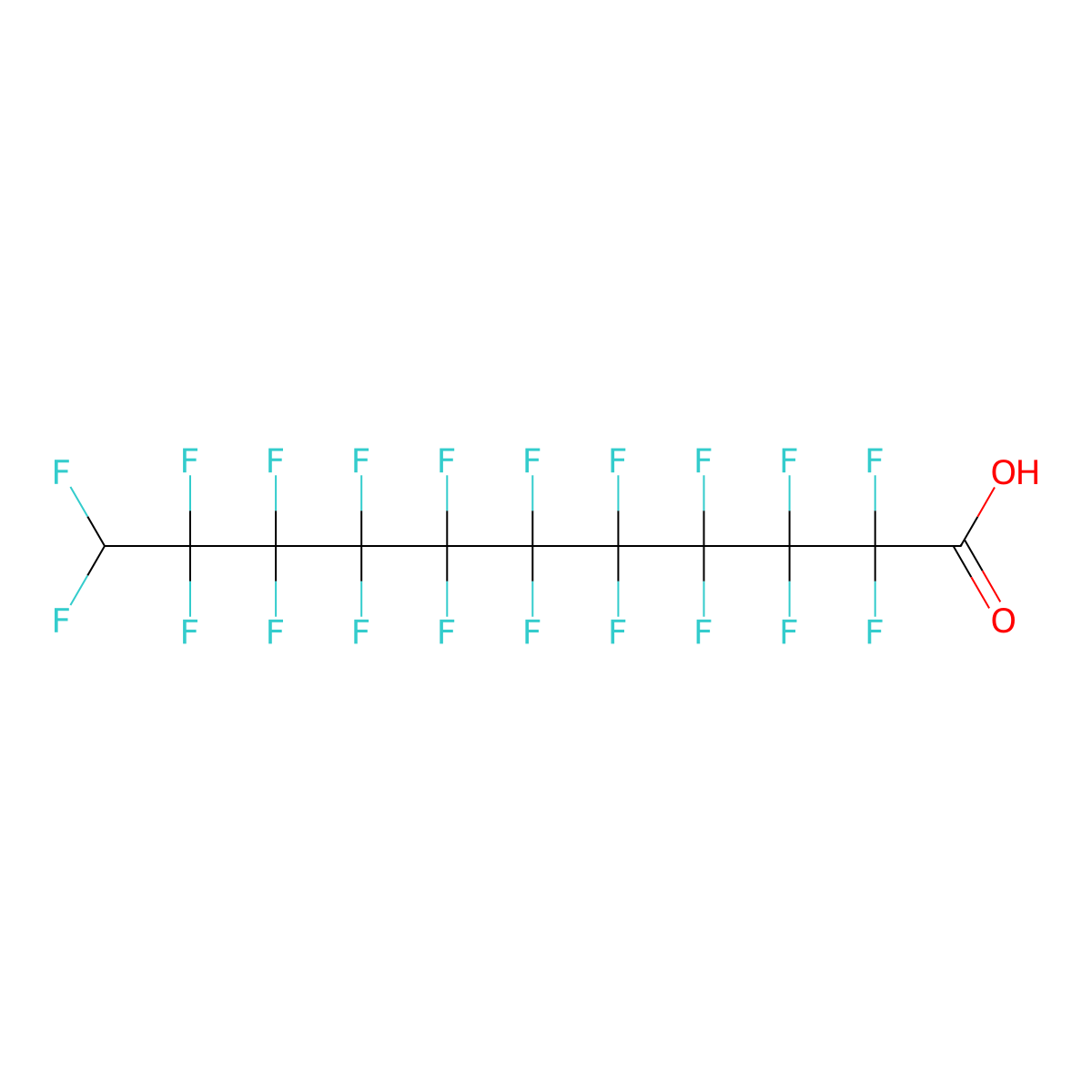 2,2,3,3,4,4,5,5,6,6,7,7,8,8,9,9,10,10,11,11-Icosafluoroundecanoic acid molecular structure, CAS 1765-48-6