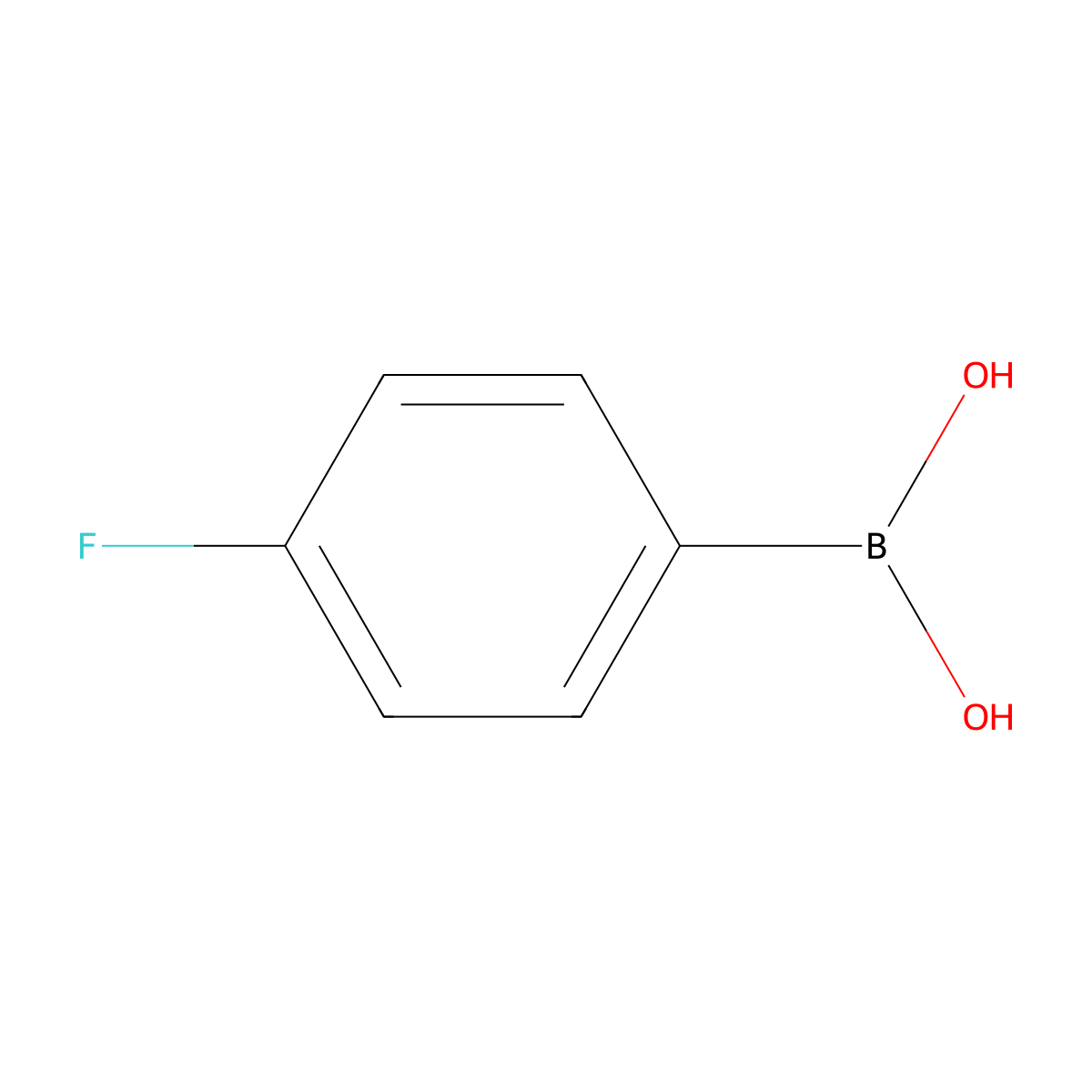 4-Fluorophenylboronic acid molecular structure, CAS 1765-93-1