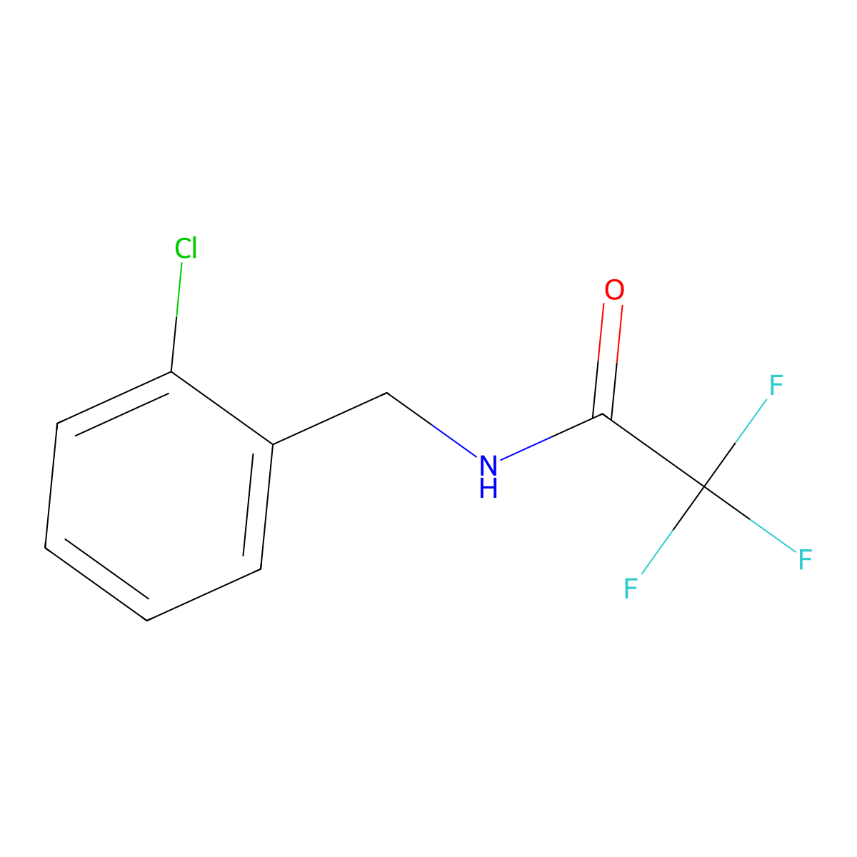 Acetamide, N-[(2-chlorophenyl)methyl]-2,2,2-trifluoro- molecular structure, CAS 176504-62-4