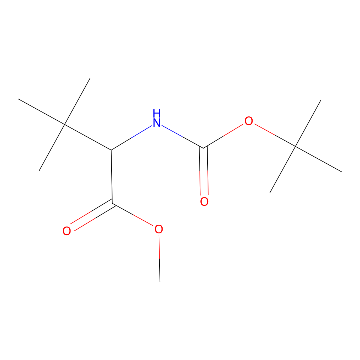 (S)-Methyl 2-((tert-butoxycarbonyl)amino)-3,3-dimethylbutanoate molecular structure, CAS 176504-88-4
