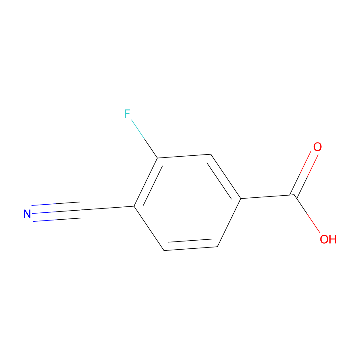 4-Cyano-3-fluorobenzoic acid molecular structure, CAS 176508-81-9