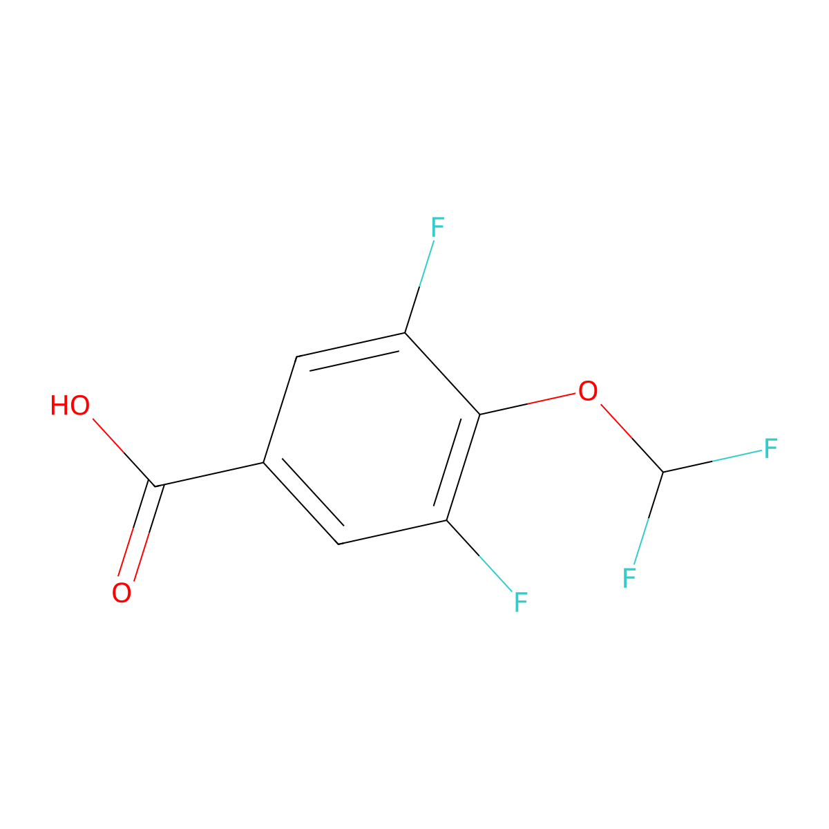 3,5-Difluoro-4-(difluoromethoxy)benzoic acid molecular structure, CAS 176508-82-0