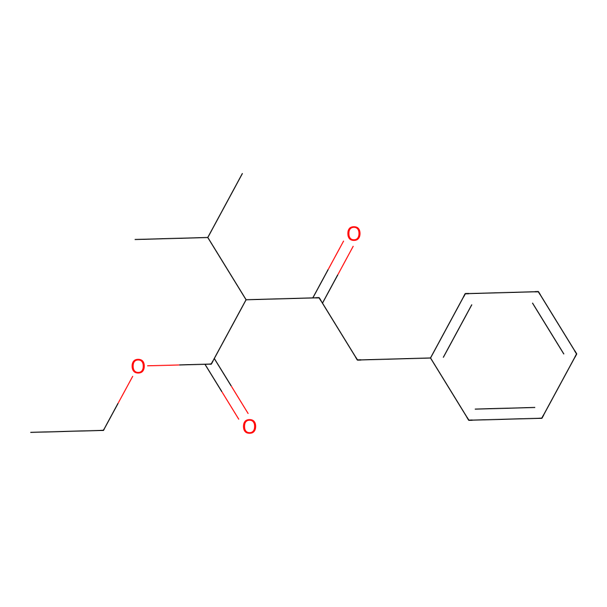 Ethyl 3-oxo-4-phenyl-2-(propan-2-yl)butanoate molecular structure, CAS 176519-53-2