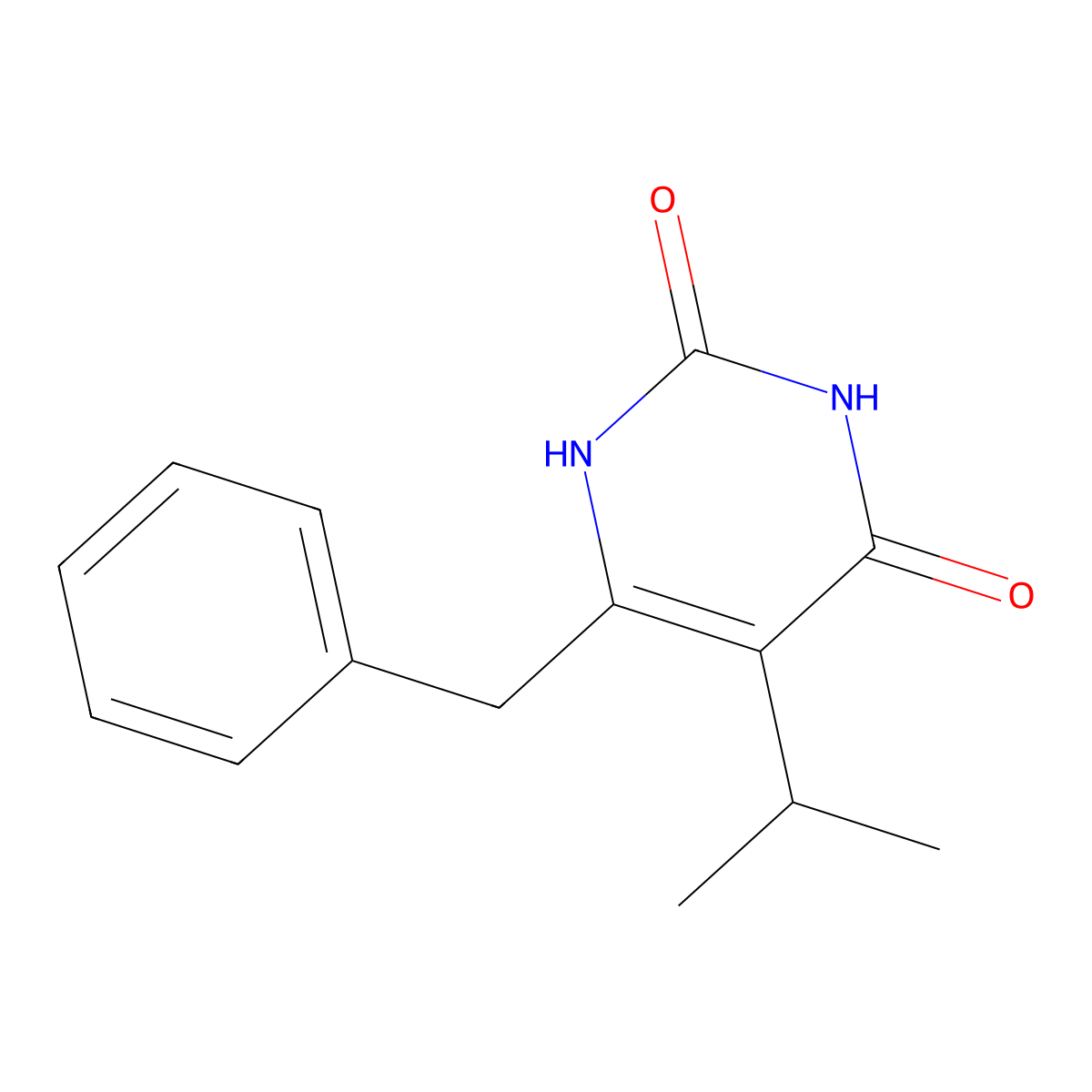 6-Benzyl-5-(propan-2-yl)pyrimidine-2,4(1H,3H)-dione molecular structure, CAS 176519-55-4