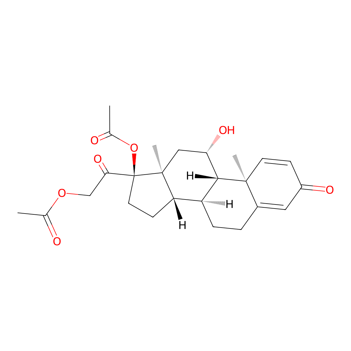 Prednisolone 17,21-diacetate molecular structure, CAS 17652-24-3