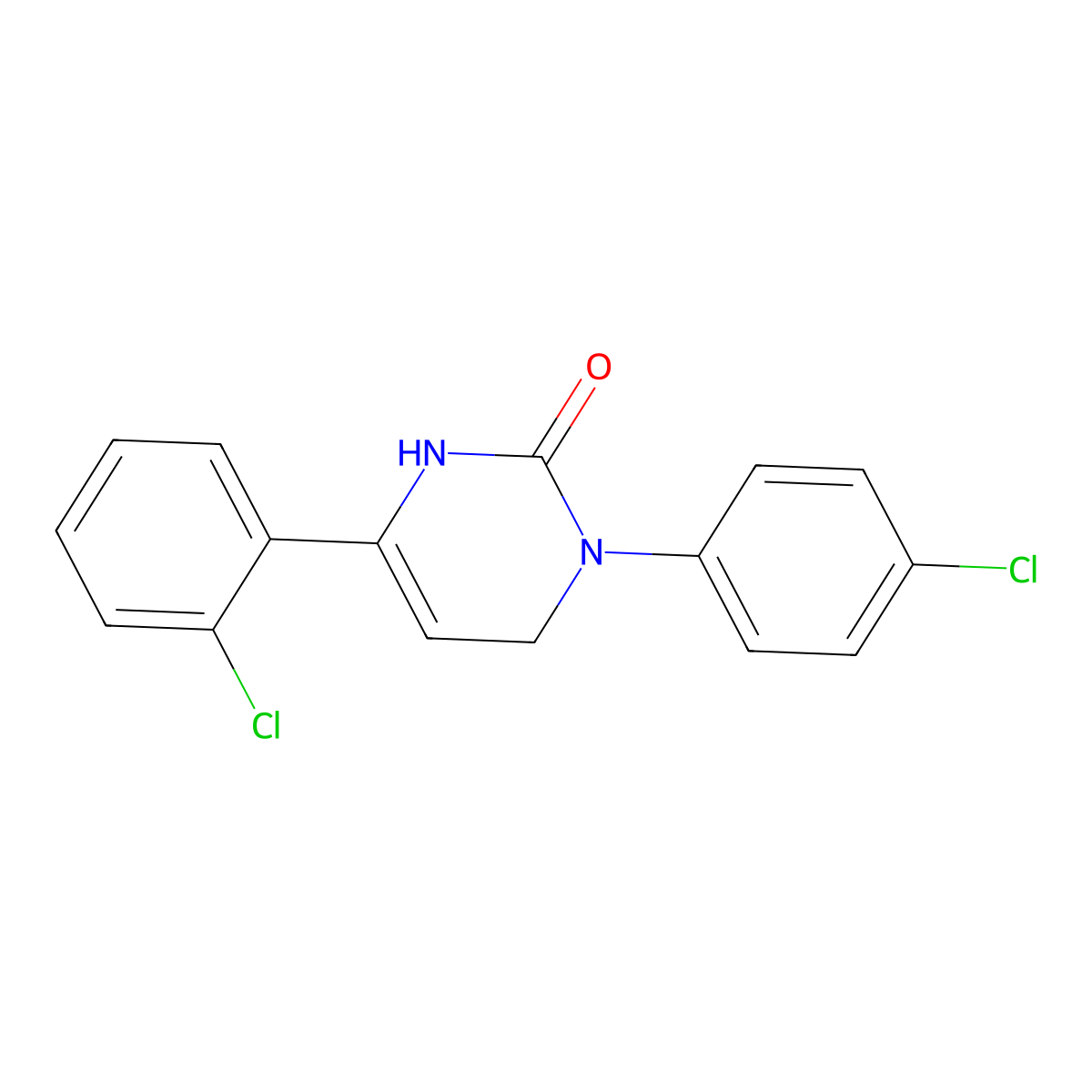 6-(2-Chlorophenyl)-3-(4-chlorophenyl)-1,2,3,4-tetrahydropyrimidin-2-one molecular structure, CAS 176523-53-8