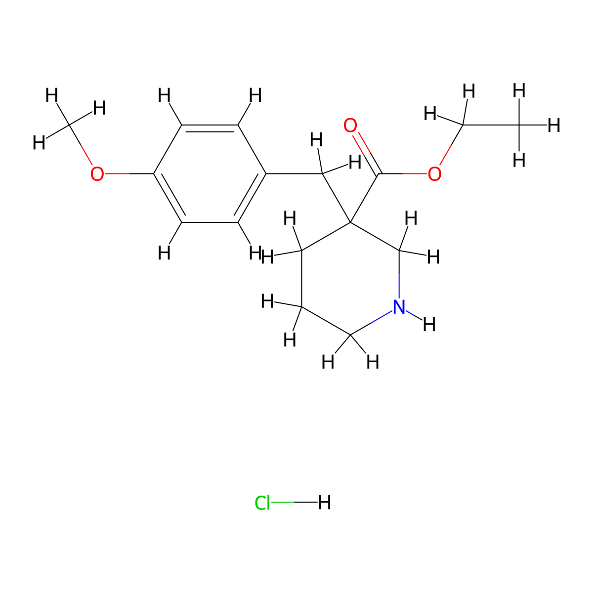 Ethyl 3-(4-methoxybenzyl)piperidine-3-carboxylate hydrochloride molecular structure, CAS 176524-06-4