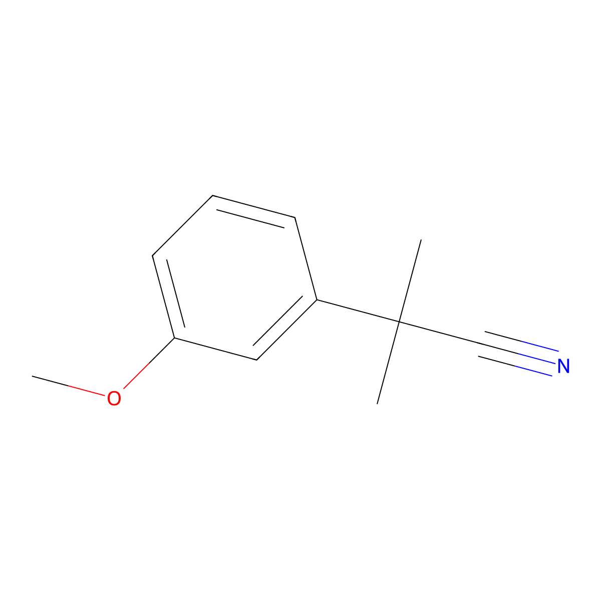 2-(3-Methoxyphenyl)-2-methylpropanenitrile molecular structure, CAS 17653-93-9