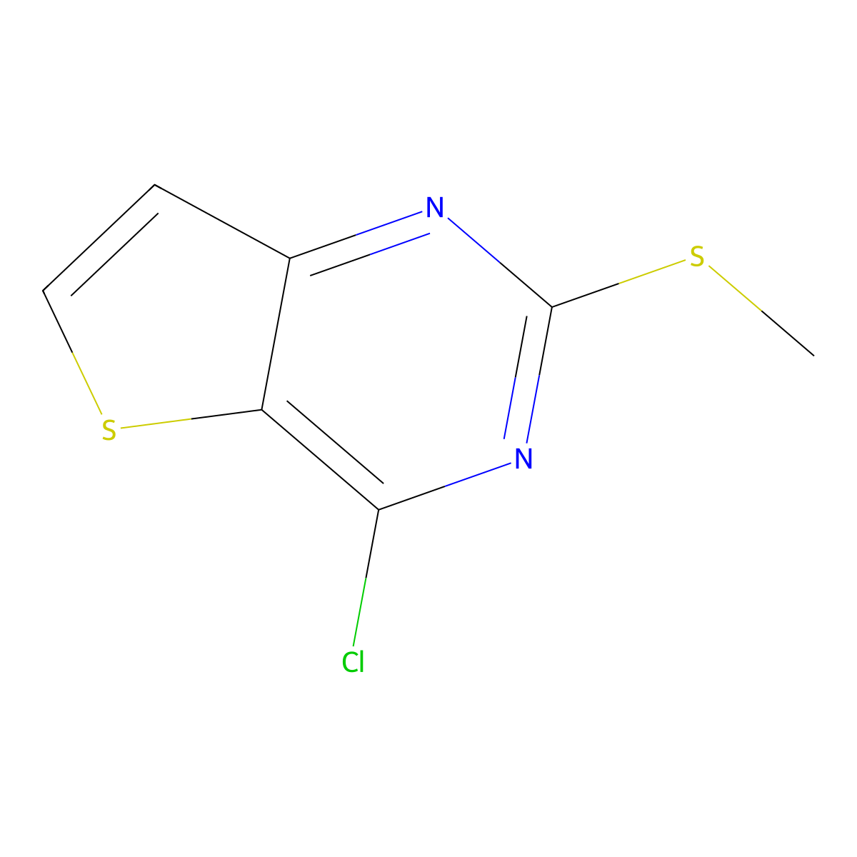 4-Chloro-2-(methylthio)thieno(3,2-d)pyrimidine molecular structure, CAS 176530-47-5