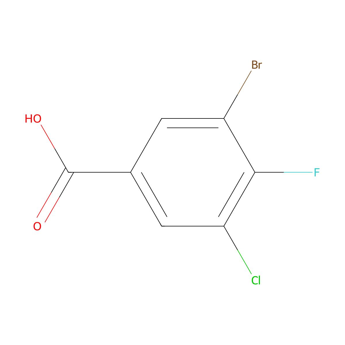 3-Bromo-5-chloro-4-fluorobenzoic acid molecular structure, CAS 176548-68-8