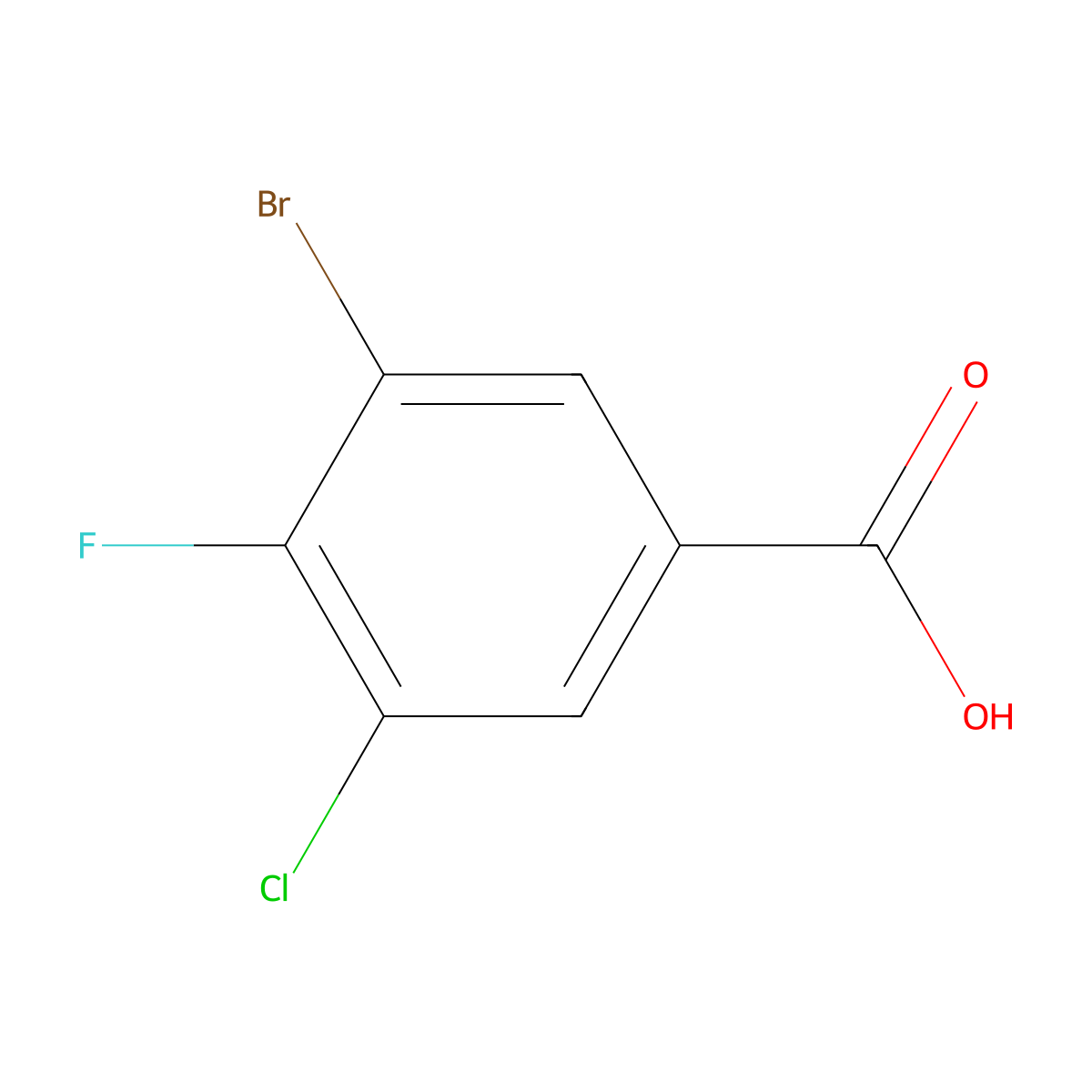 3-Bromo-5-chloro-4-fluorobenzoic acid molecular structure, CAS 176548-68-8