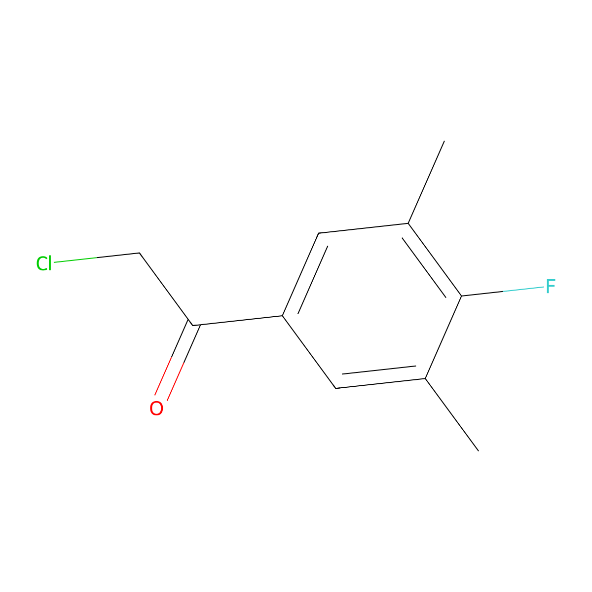 2-Chloro-1-(4-fluoro-3,5-dimethylphenyl)ethan-1-one molecular structure, CAS 176548-89-3