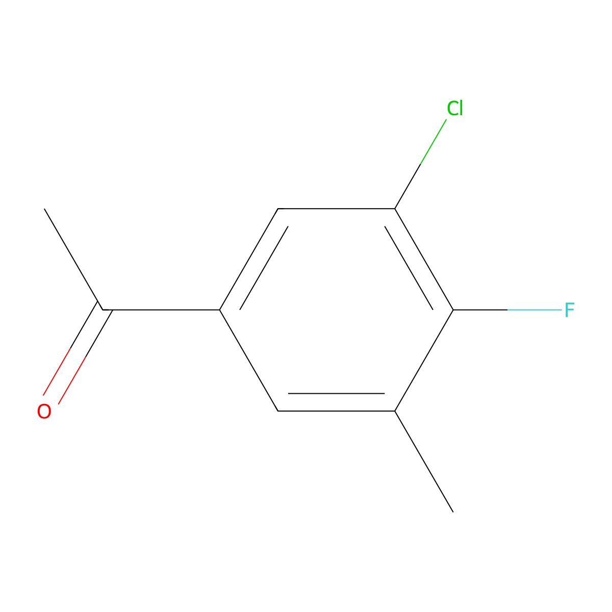 1-(3-Chloro-4-fluoro-5-methylphenyl)ethanone molecular structure, CAS 176548-91-7